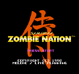 Samurai Zombie Nation (USA) Title Screen